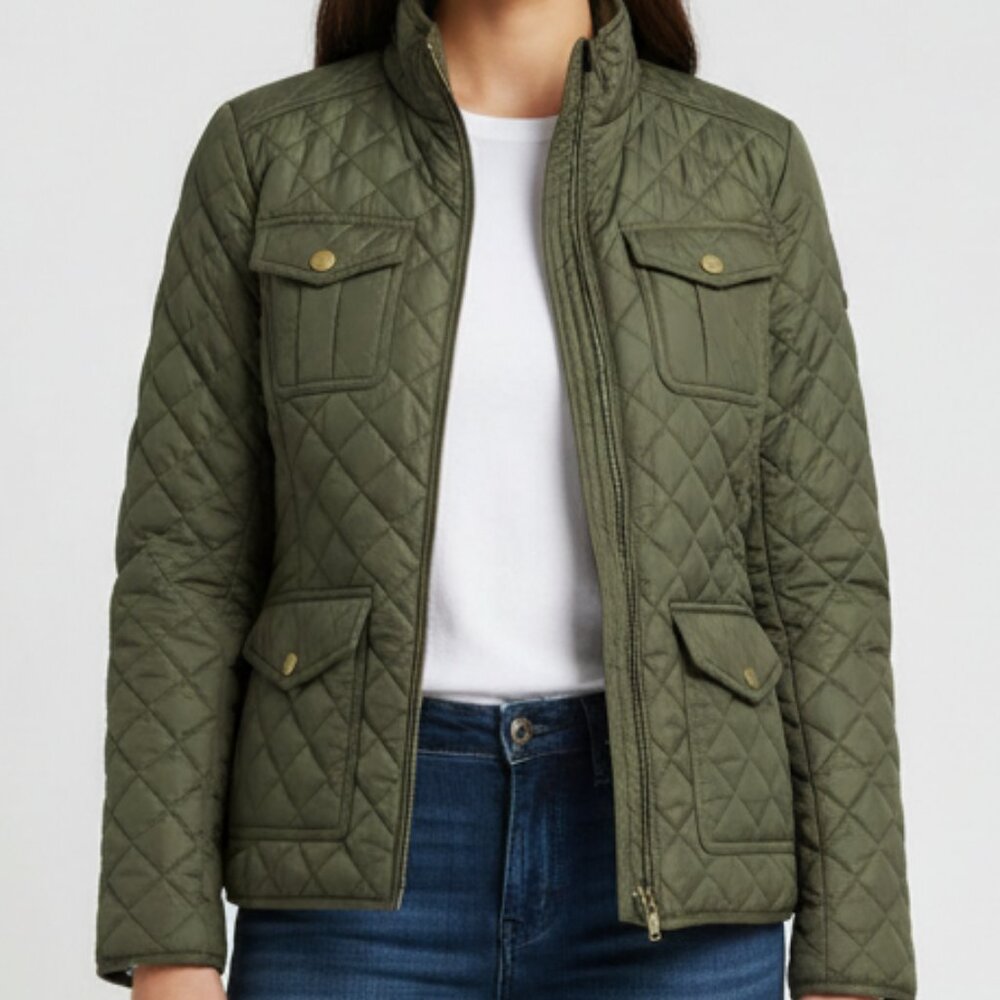 Tommy Hilfiger Women's Olive Quilted Jacket